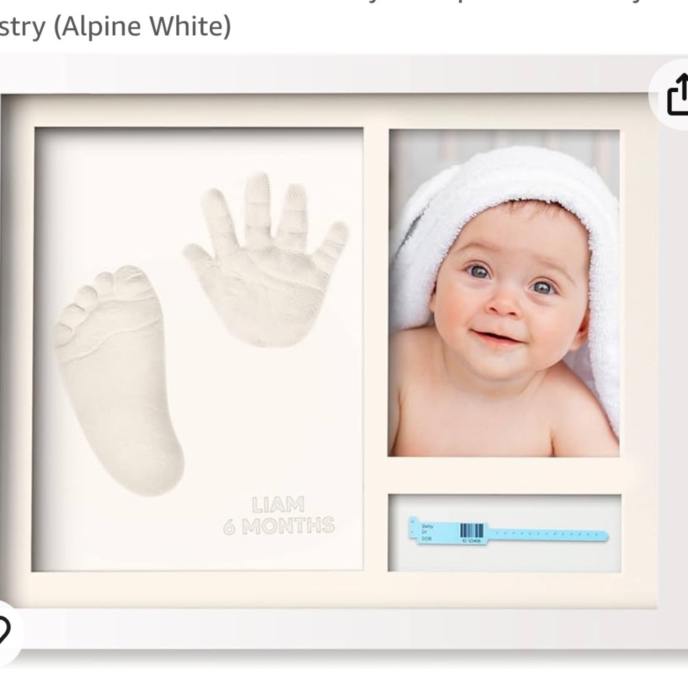 Hand and footprint keepsake frame